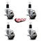Service Caster 3'' Maroon Poly Swivel 1-1/2'' Expanding Stem Caster Set with Brake, 4PK SCC-EX20S314-PPUB-MRN-TLB-112-4 - alternate 4